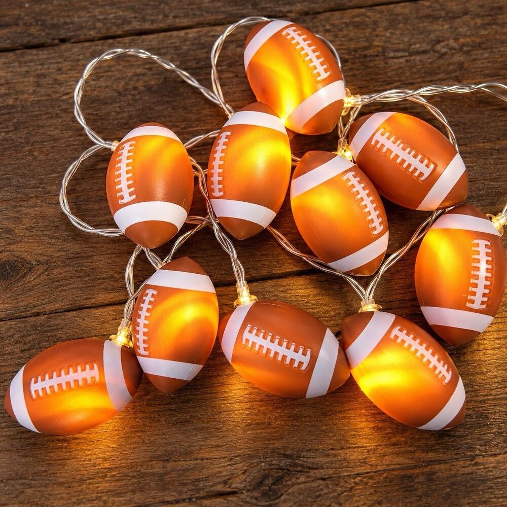Hobby Lobby Football String Lights 10 LED Battery Operated 5.4 Ft Sports Decor